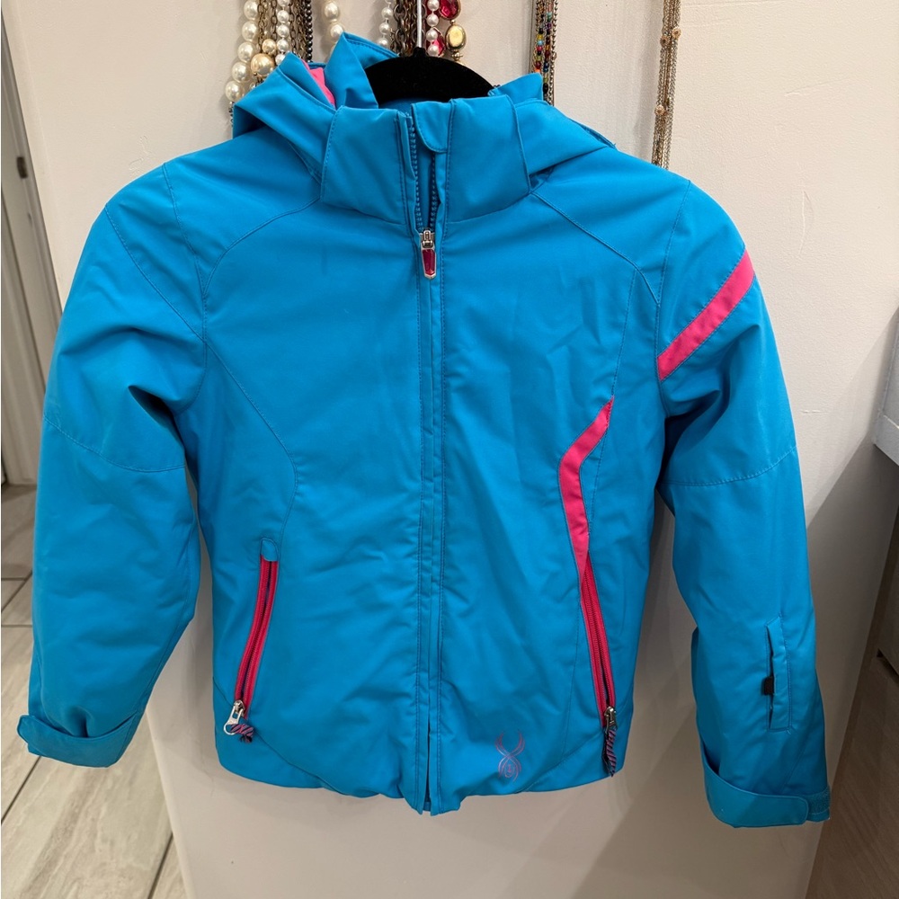 Spyder Kids Jacket in Blue with Pink Accents